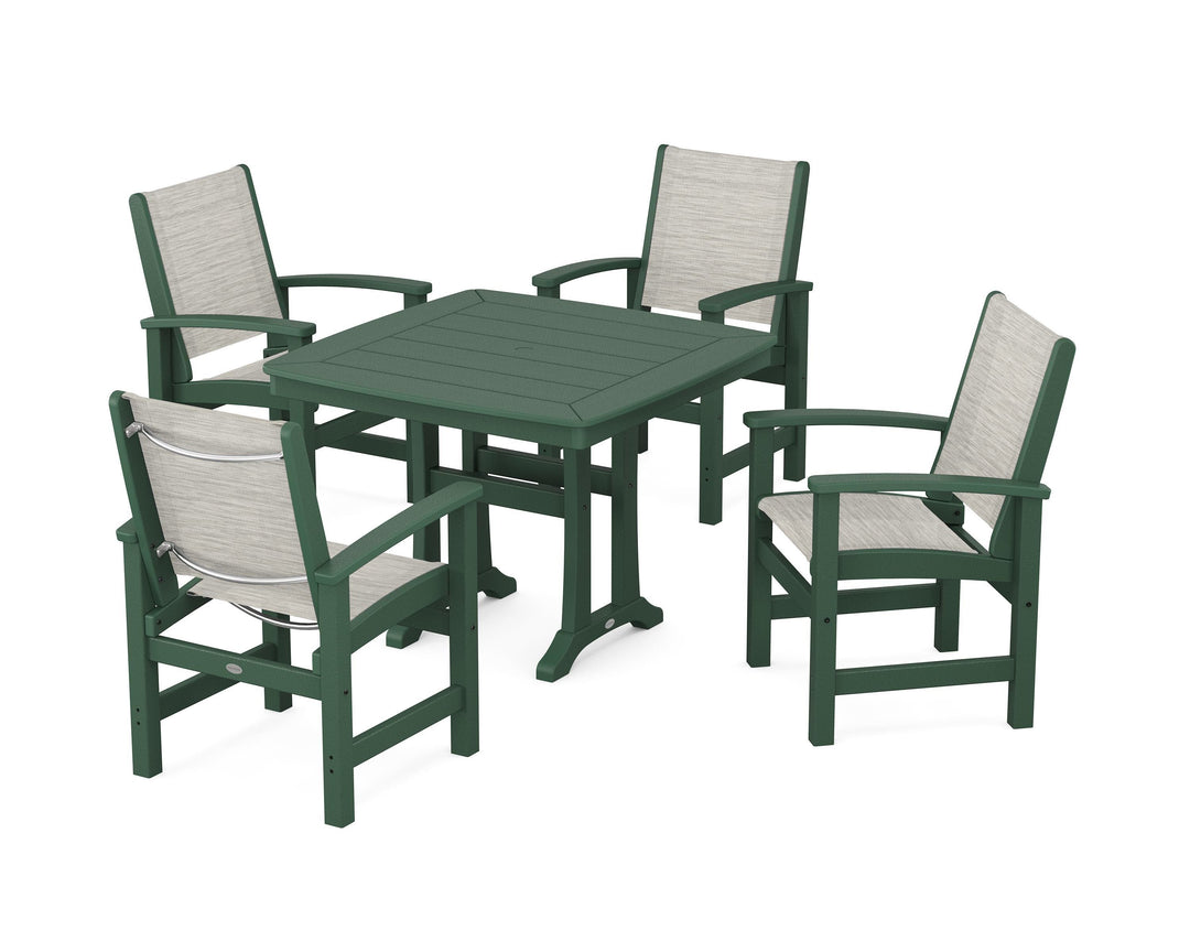 POLYWOOD® Coastal 5-Piece Dining Set with Trestle Legs