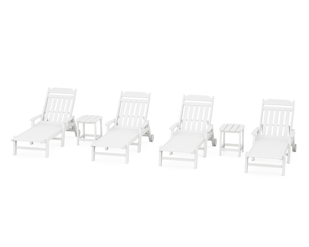 Country Living Cottage 6-Piece Chaise Set with Arms and Wheels