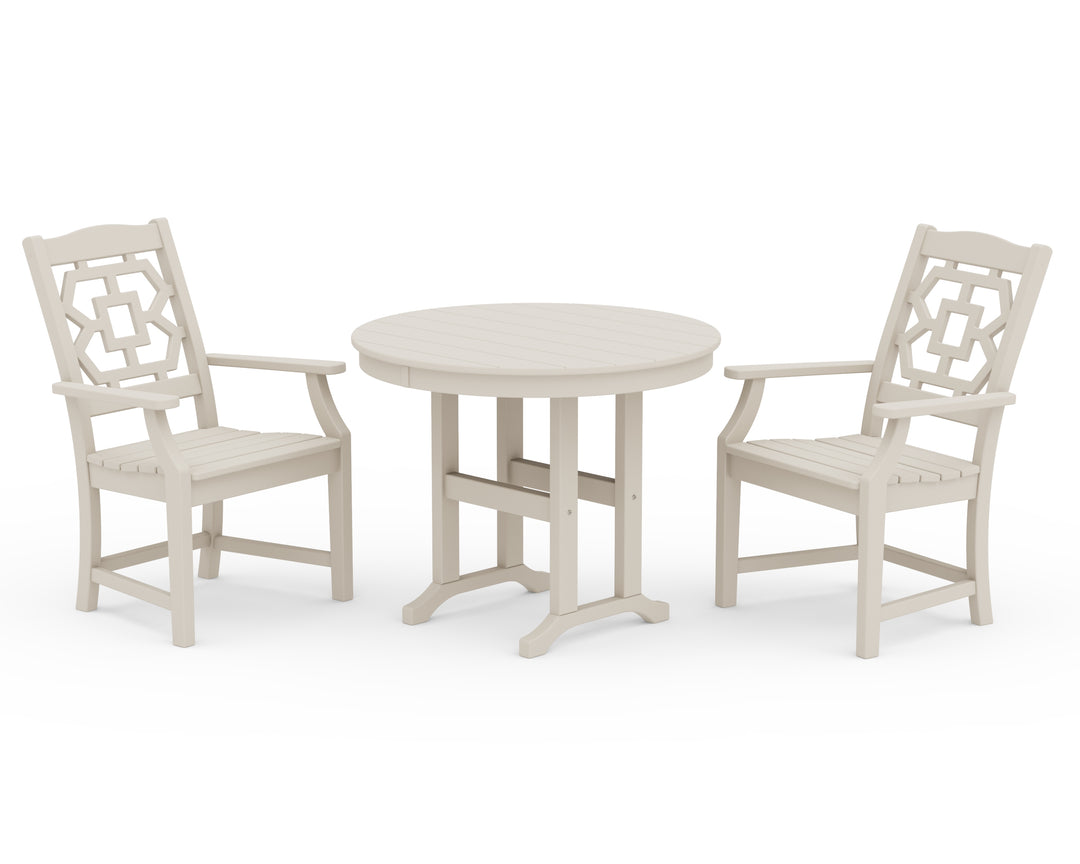 Martha Stewart by POLYWOOD® Chinoiserie 3-Piece Farmhouse Dining Set