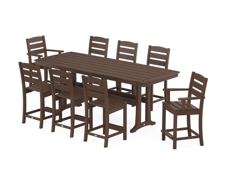 POLYWOOD® Lakeside 9-Piece Counter Set with Trestle Legs