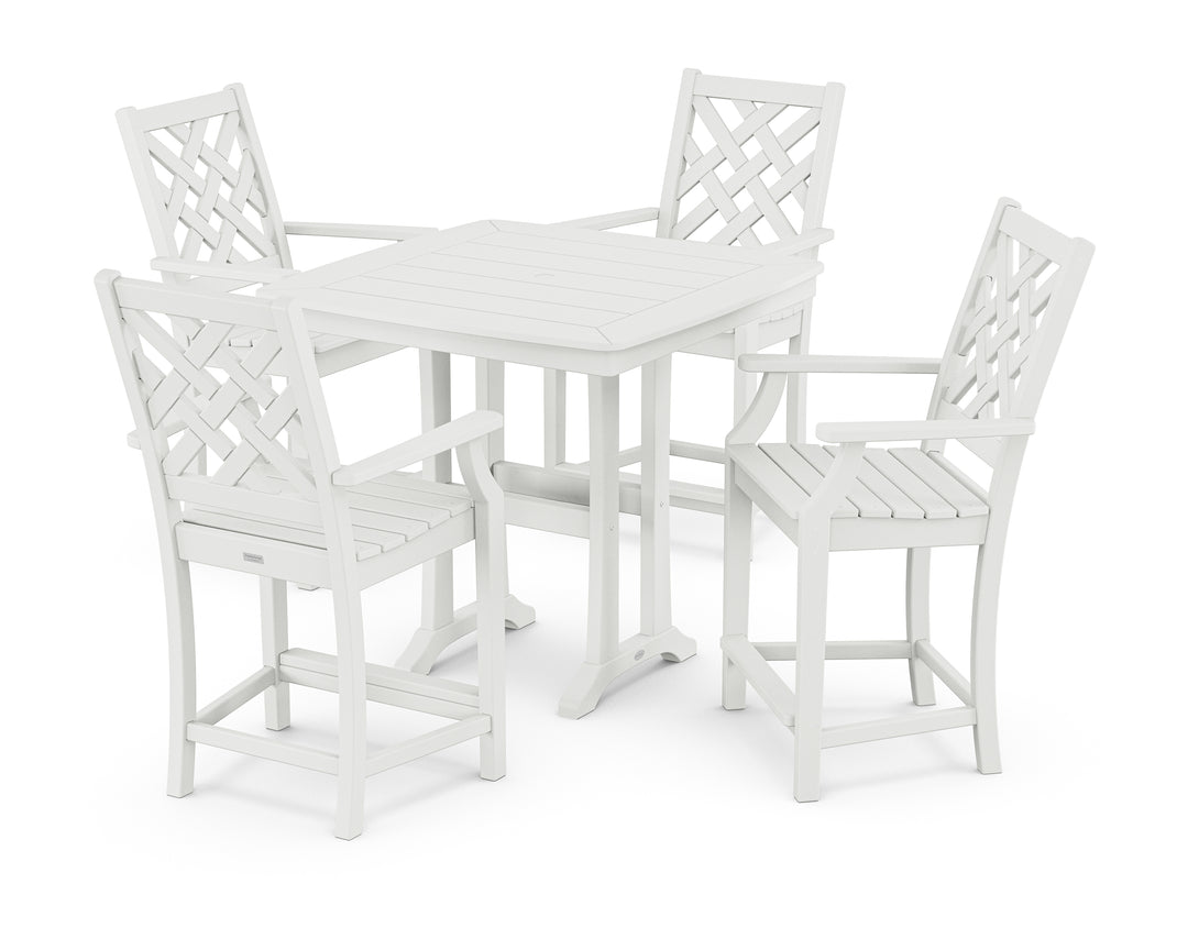 Country Living Wovendale 5-Piece Counter Set with Trestle Legs