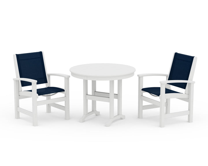 POLYWOOD® Coastal 3-Piece Round Dining Set