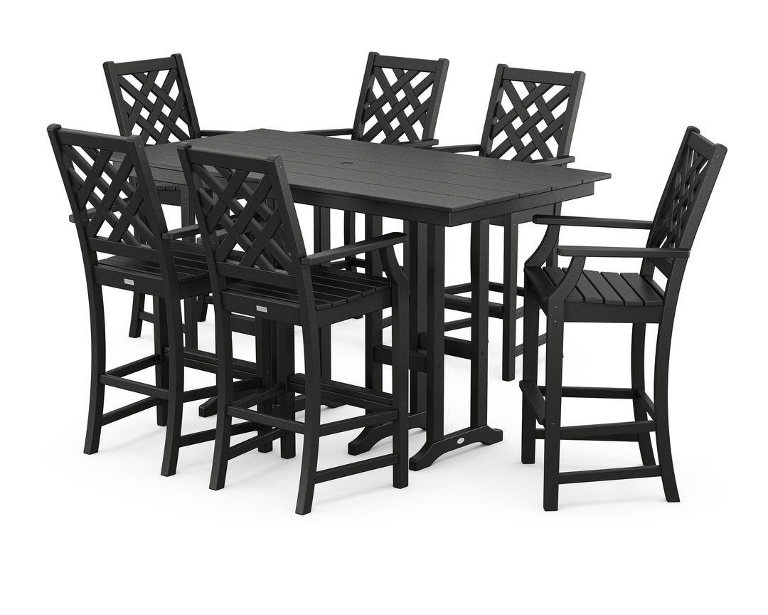 Country Living Wovendale Arm Chair 7-Piece Farmhouse Bar Set