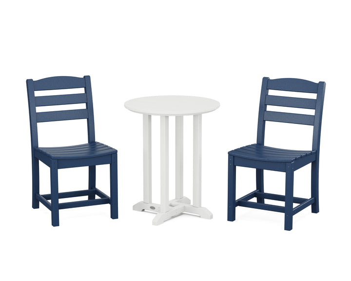 POLYWOOD® La Casa Café Side Chair 3-Piece Round Bistro Dining Set