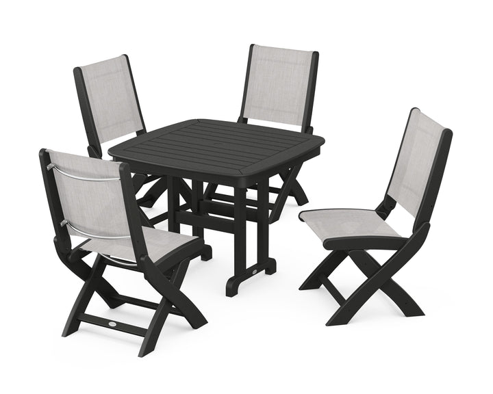 POLYWOOD® Coastal Folding Side Chair 5-Piece Dining Set