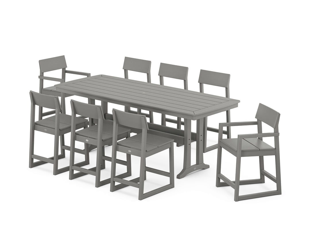 POLYWOOD® EDGE 9-Piece Counter Set with Trestle Legs