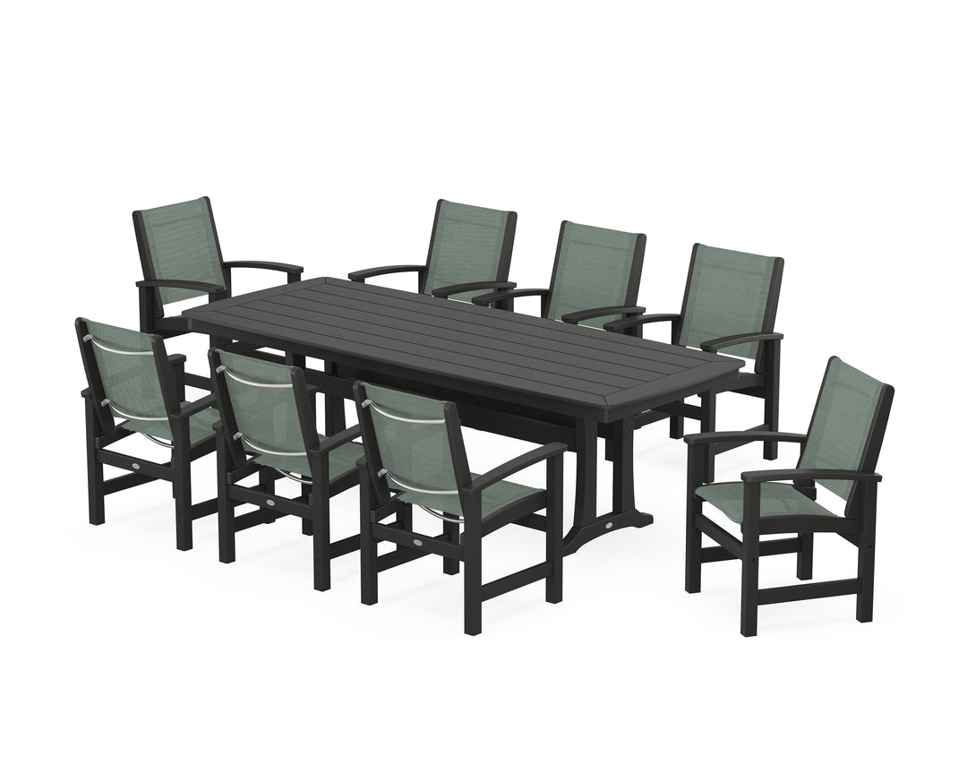 POLYWOOD® Coastal 9-Piece Dining Set with Trestle Legs