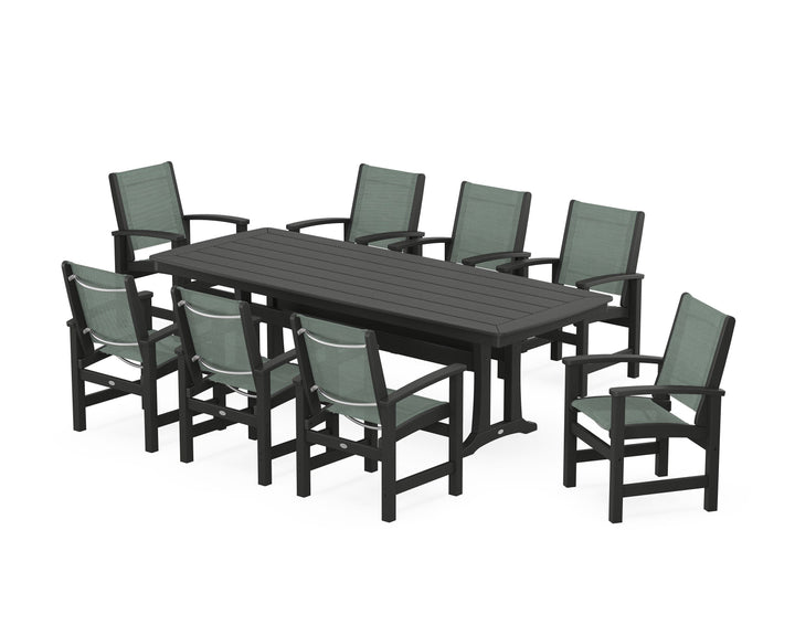 POLYWOOD® Coastal 9-Piece Dining Set with Trestle Legs
