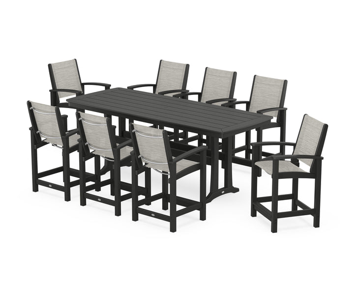 POLYWOOD® Coastal 9-Piece Counter Set with Trestle Legs