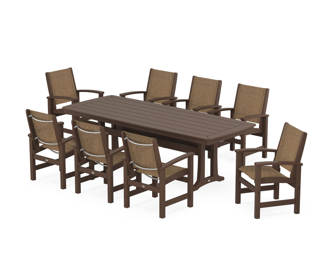 POLYWOOD® Coastal 9-Piece Dining Set with Trestle Legs