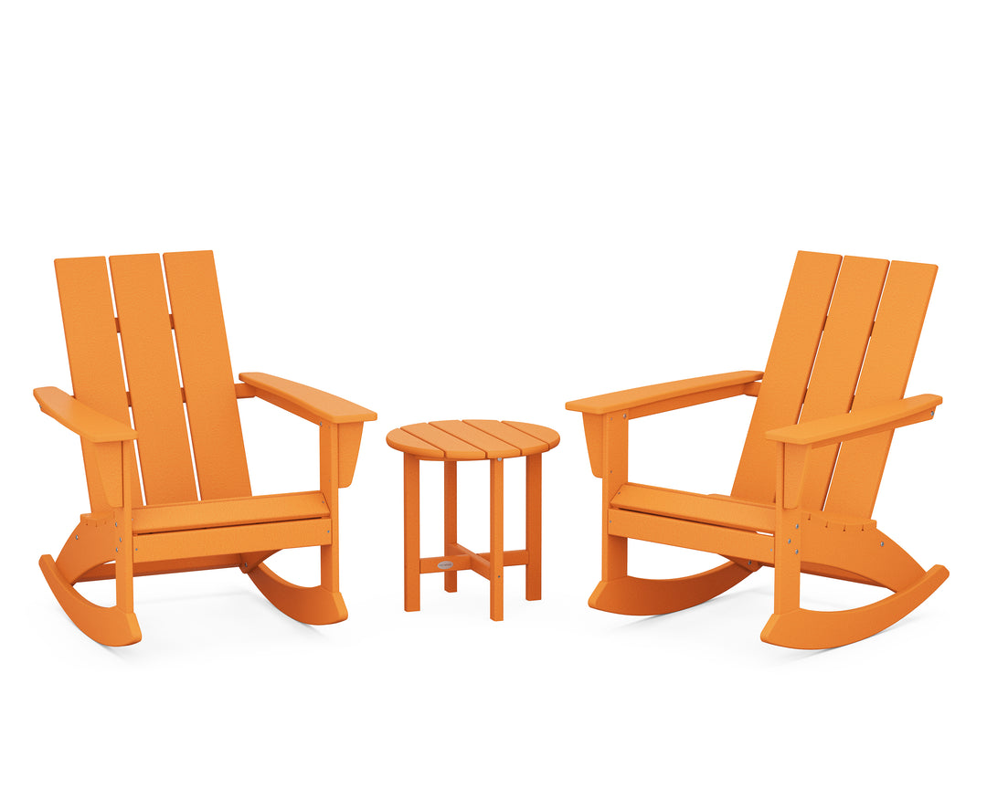 POLYWOOD® Modern 3-Piece Adirondack Rocking Chair Set