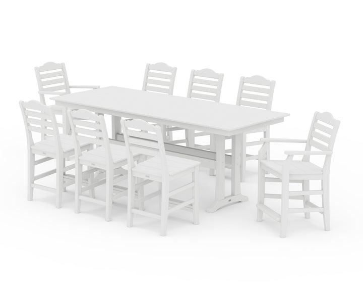 Draper James™ by  POLYWOOD® Savannah 9-Piece Farmhouse Counter Set with Trestle Legs
