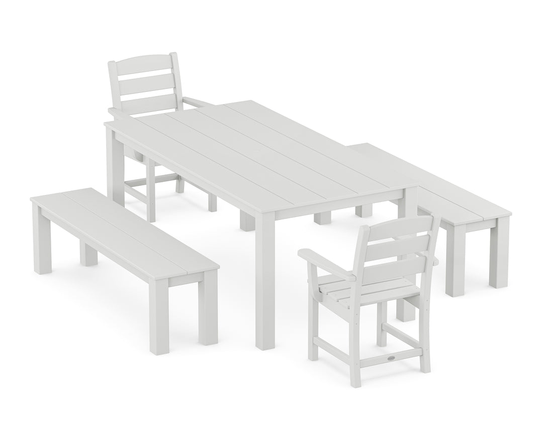 POLYWOOD® Lakeside 5-Piece Parsons Dining Set with Benches