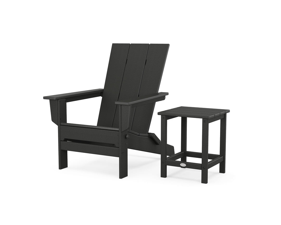 POLYWOOD® Modern Studio Folding Adirondack Chair with Side Table