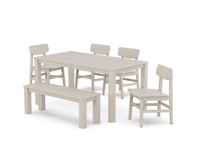 Modern Studio Urban Chair 6-Piece Parsons Dining Set with Bench