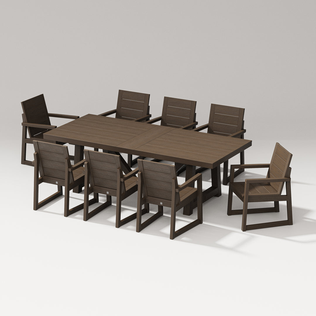 PW Designer Series Elevate 9-Piece A-Frame Table Dining Set
