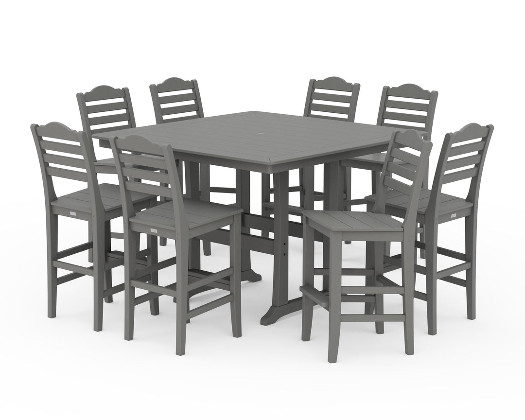 Draper James™ by  POLYWOOD® Savannah Side Chair 9-Piece Square Bar Set with Trestle Legs