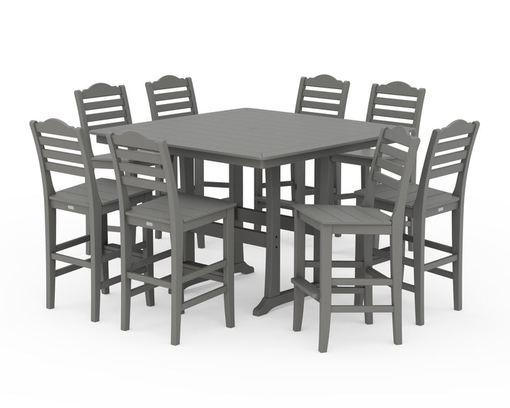 Draper James™ by  POLYWOOD® Savannah Side Chair 9-Piece Square Bar Set with Trestle Legs