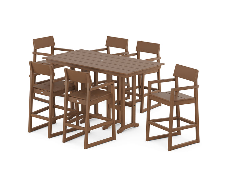 POLYWOOD® EDGE Arm Chair 7-Piece Farmhouse Bar Set
