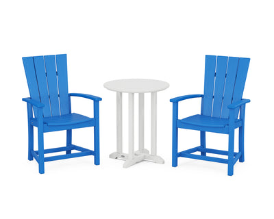 Quattro 3-Piece Round Farmhouse Bistro Dining Set