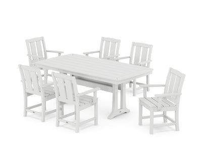 Mission Arm Chair 7-Piece Dining Set with Trestle Legs