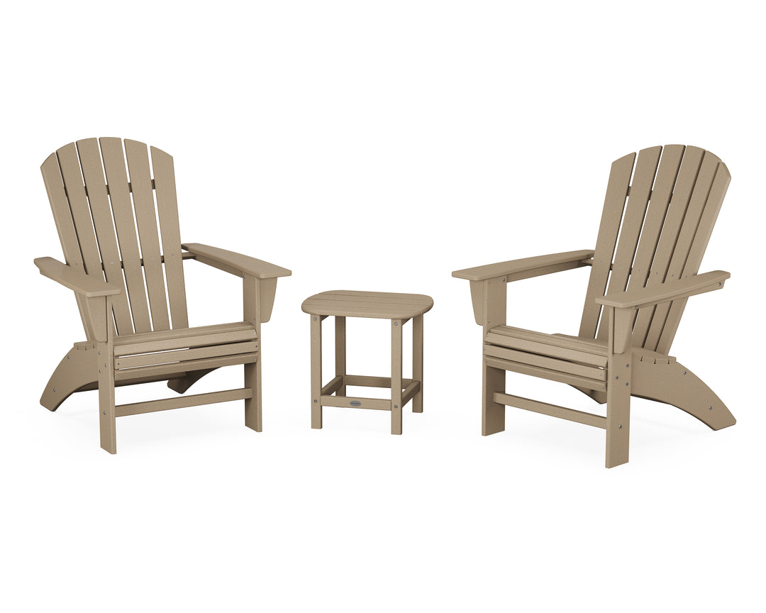 POLYWOOD® Nautical 3-Piece Curveback Adirondack Set