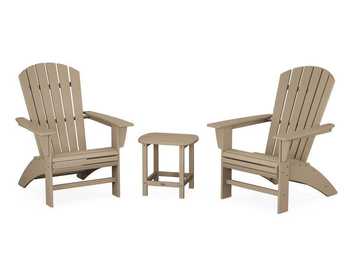 POLYWOOD® Nautical 3-Piece Curveback Adirondack Set