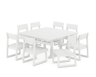 EDGE Side Chair 9-Piece Dining Set with Trestle Legs