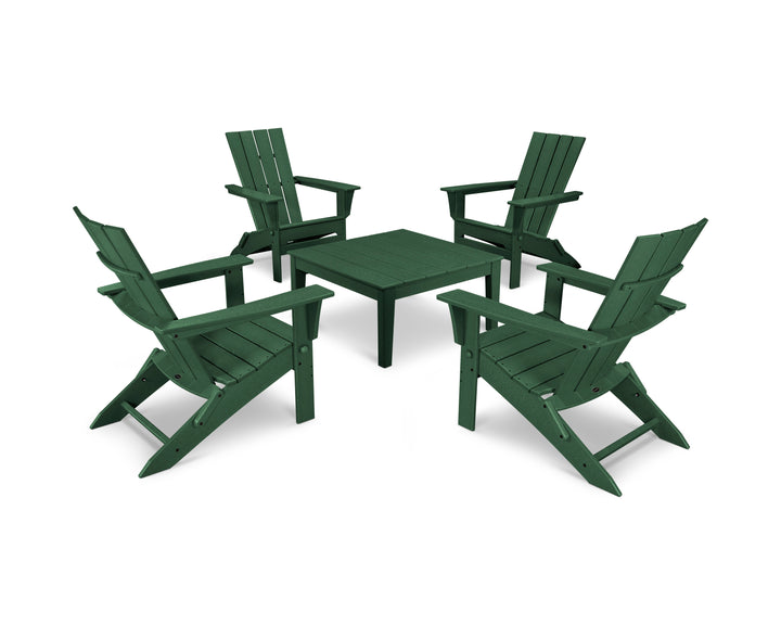 POLYWOOD® Quattro Folding Chair 5-Piece Conversation Set