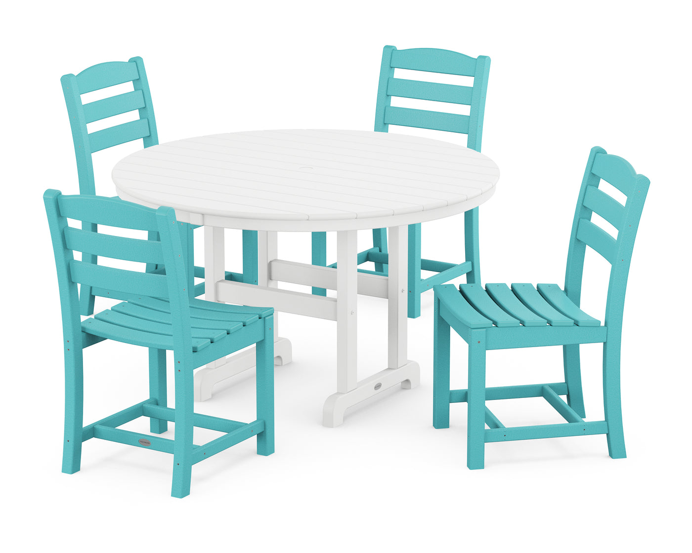 La Casa CafŽ Side Chair 5-Piece Round Farmhouse Dining Set