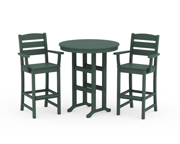 POLYWOOD® Lakeside 3-Piece Round Bar Arm Chair Set
