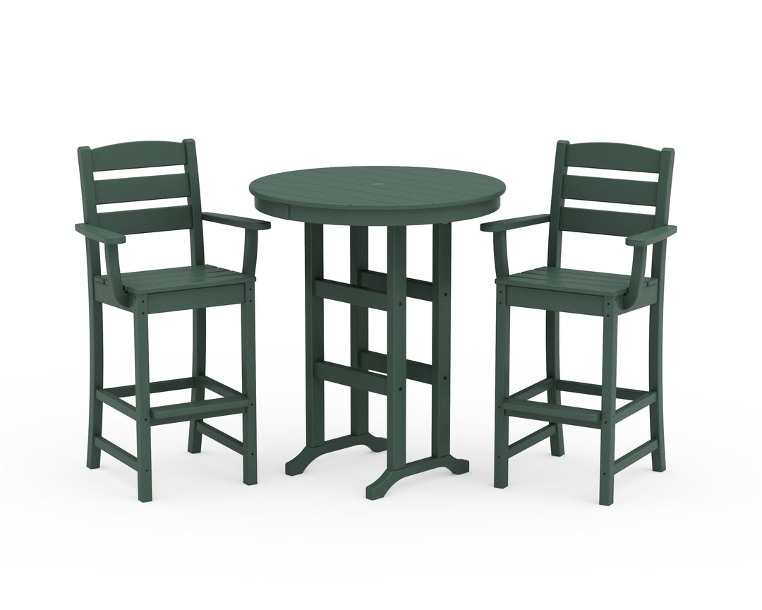 POLYWOOD® Lakeside 3-Piece Round Bar Arm Chair Set