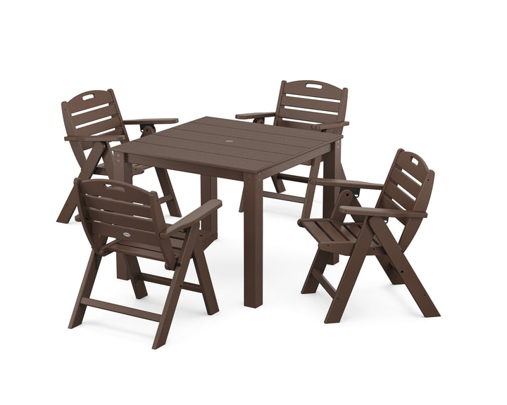 POLYWOOD® Nautical Folding Lowback Chair 5-Piece Parsons Dining Set