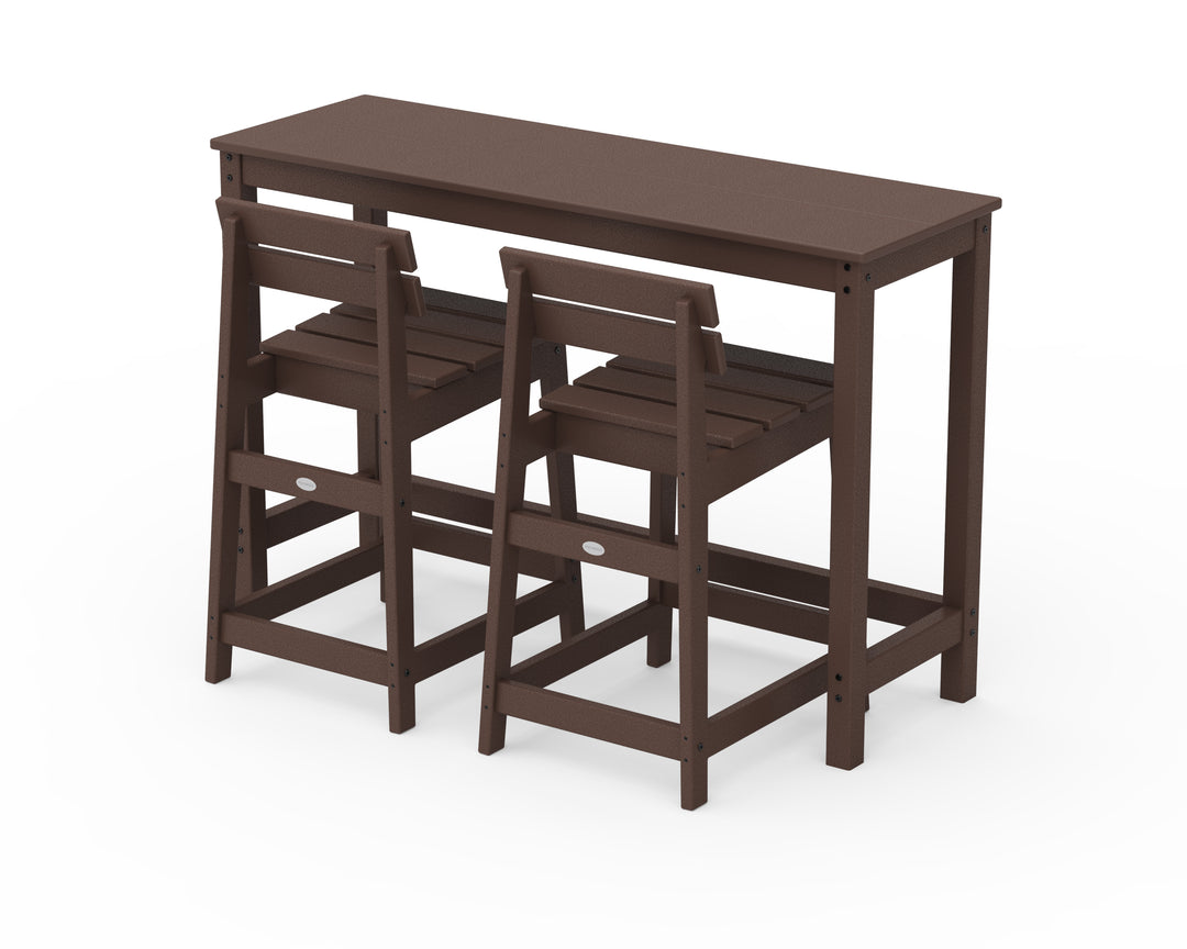 POLYWOOD® Modern Studio Plaza Lowback Counter Chair 3-Piece Balcony Set