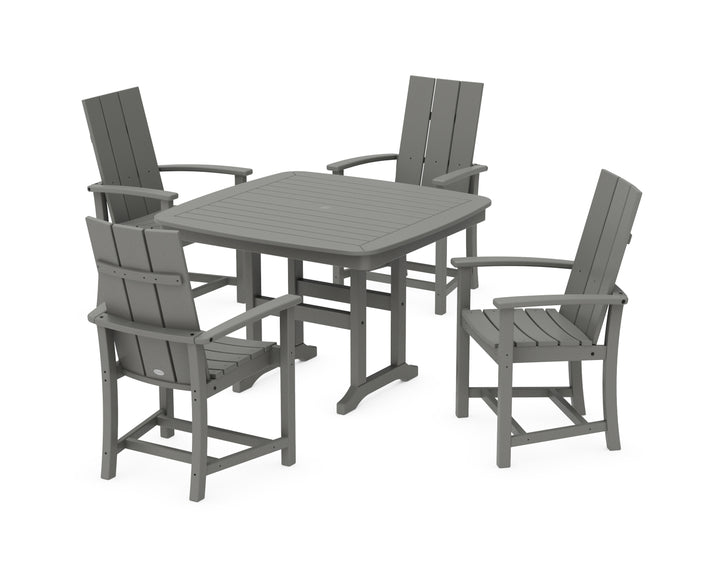 POLYWOOD® Modern Adirondack 5-Piece Dining Set with Trestle Legs