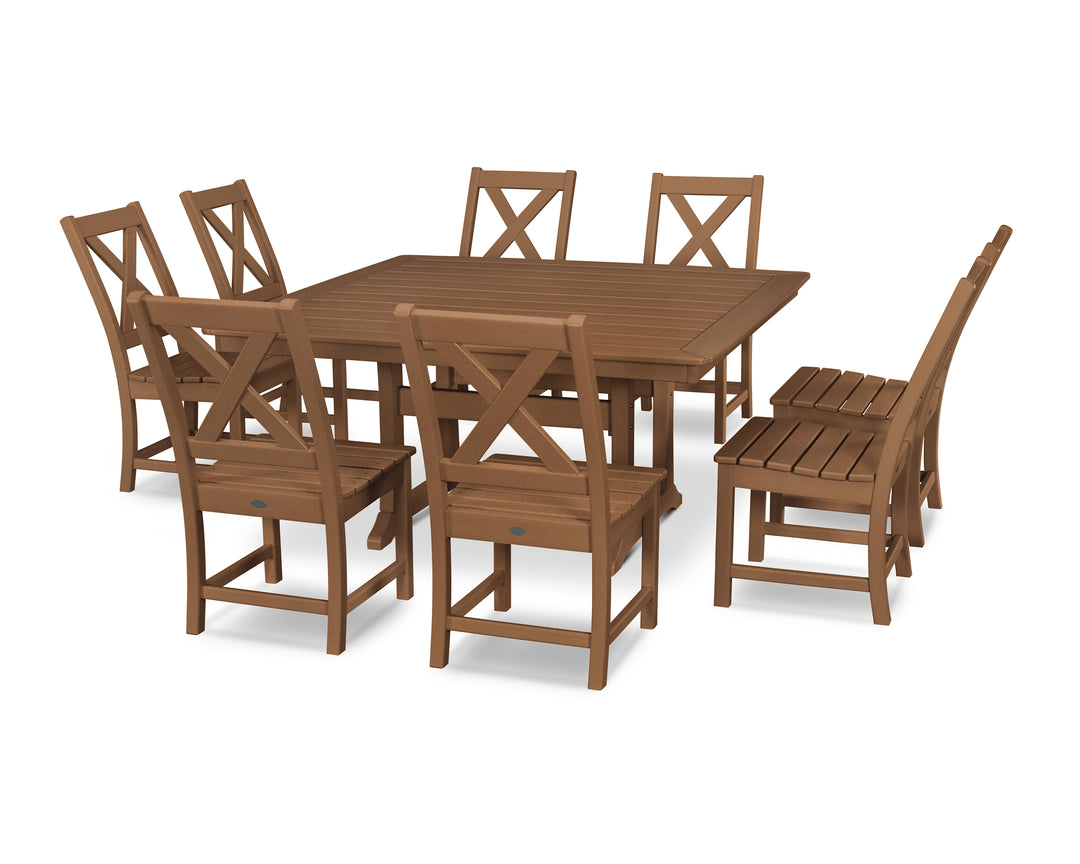 POLYWOOD® Braxton 9-Piece Nautical Trestle Dining Set