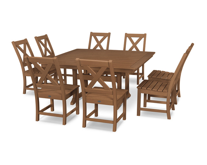 POLYWOOD® Braxton 9-Piece Nautical Trestle Dining Set