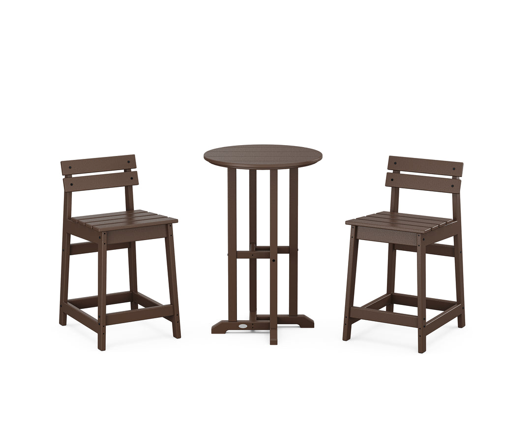 POLYWOOD® Modern Studio Plaza Lowback 3-Piece Bistro Counter Set
