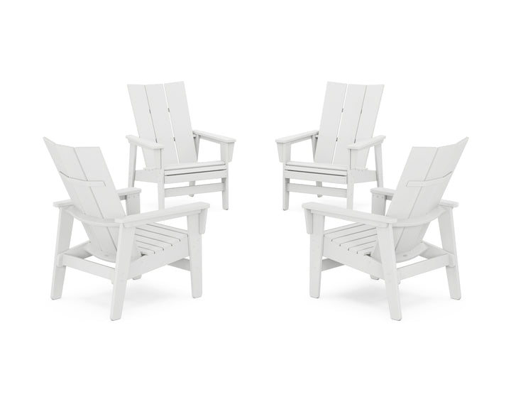 POLYWOOD® 4-Piece Modern Grand Upright Adirondack Chair Conversation Set