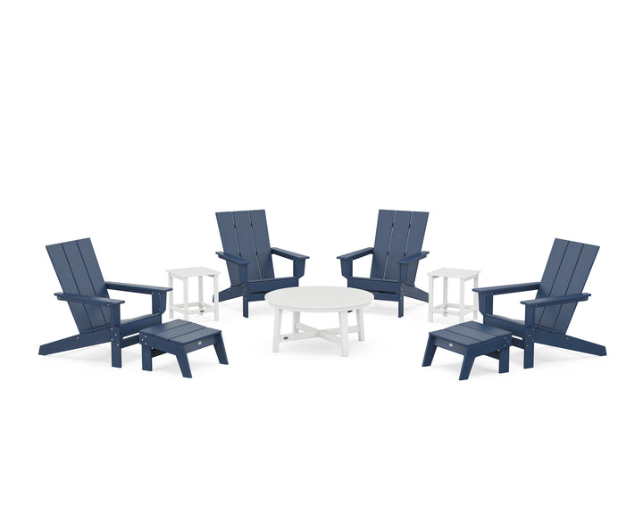 POLYWOOD® Modern Studio Adirondack 9-Piece Conversation Set