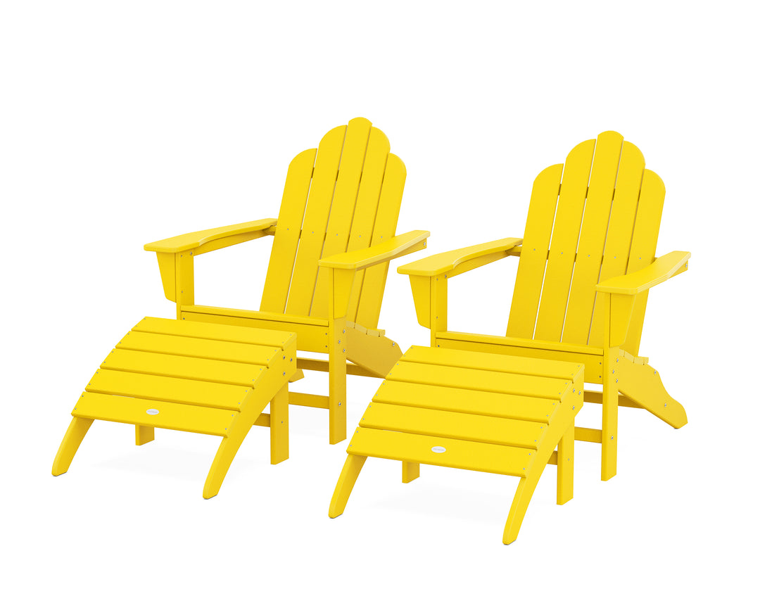 POLYWOOD® Long Island Adirondack Chair 4-Piece Set with Ottomans