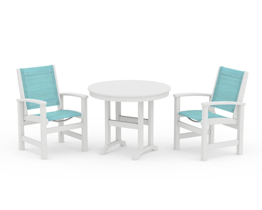 POLYWOOD® Coastal 3-Piece Round Dining Set