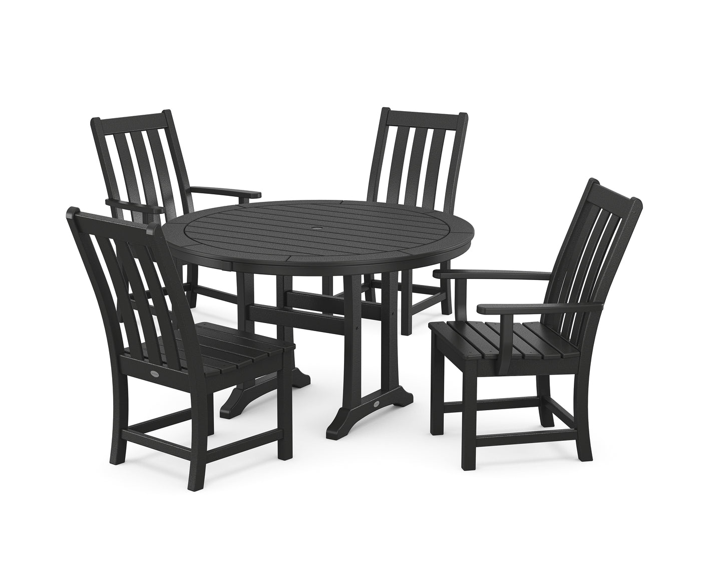 Vineyard 5-Piece Nautical Trestle Dining Set