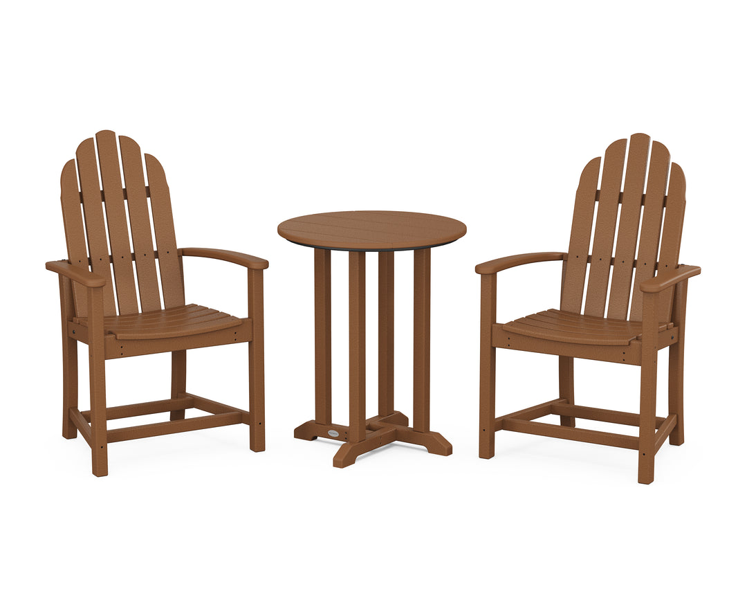 POLYWOOD® Classic Adirondack 3-Piece Round Bistro Dining Set