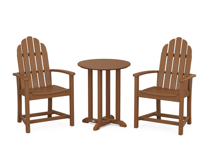 POLYWOOD® Classic Adirondack 3-Piece Round Bistro Dining Set