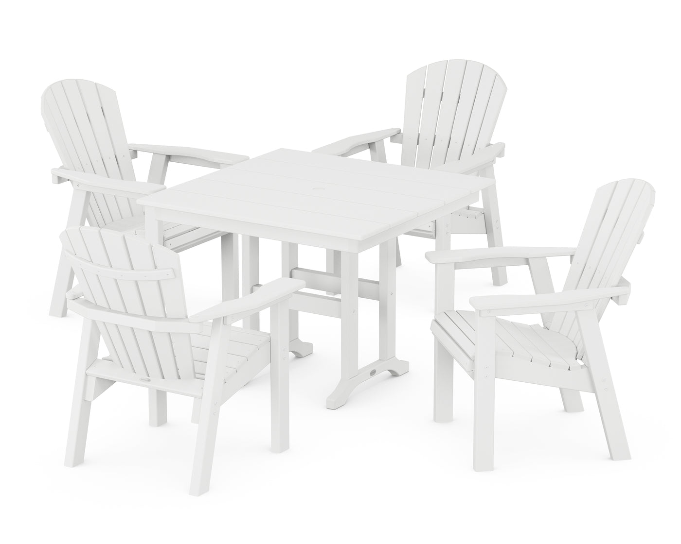 Seashell Chair 5-Piece Farmhouse Dining Set