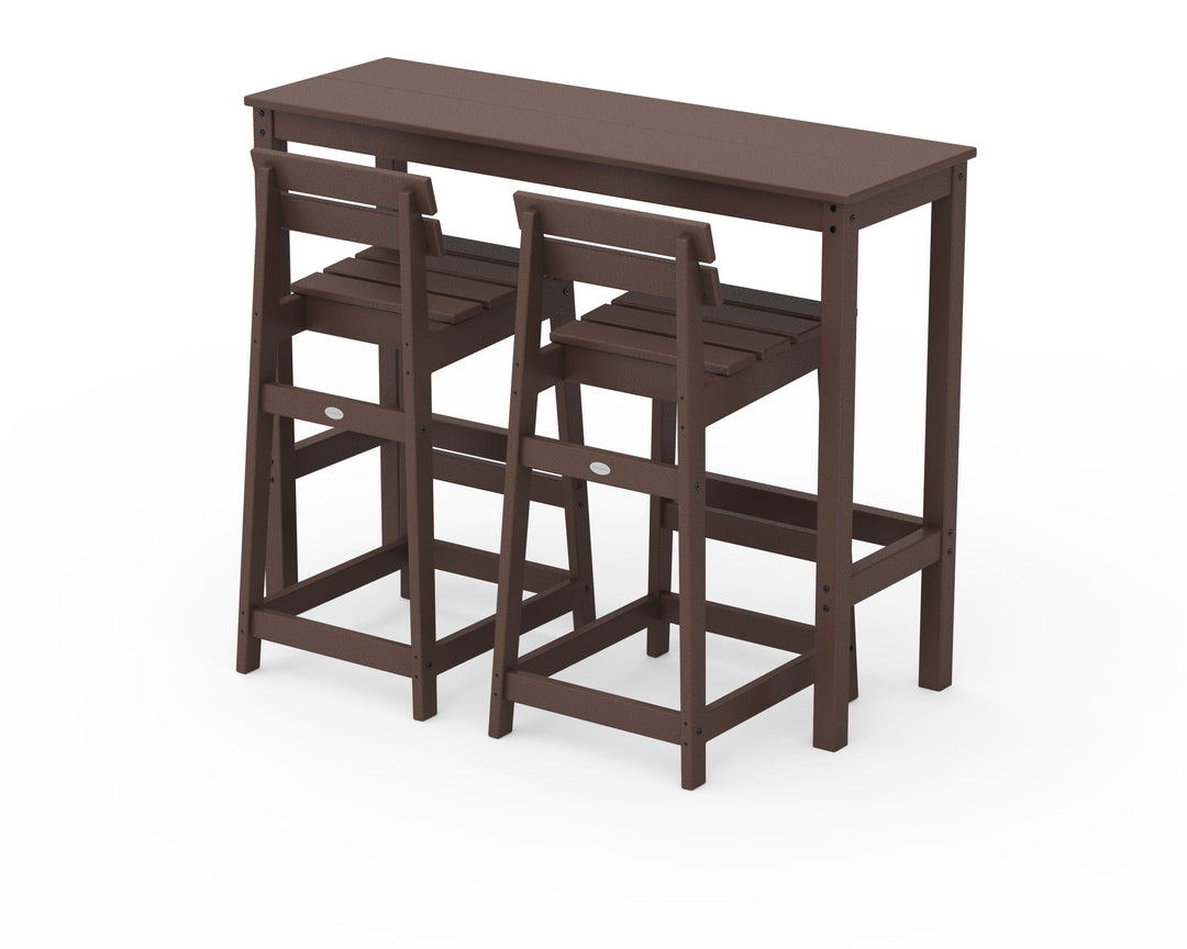 POLYWOOD® Modern Studio Plaza Lowback Bar Chair 3-Piece Balcony Set