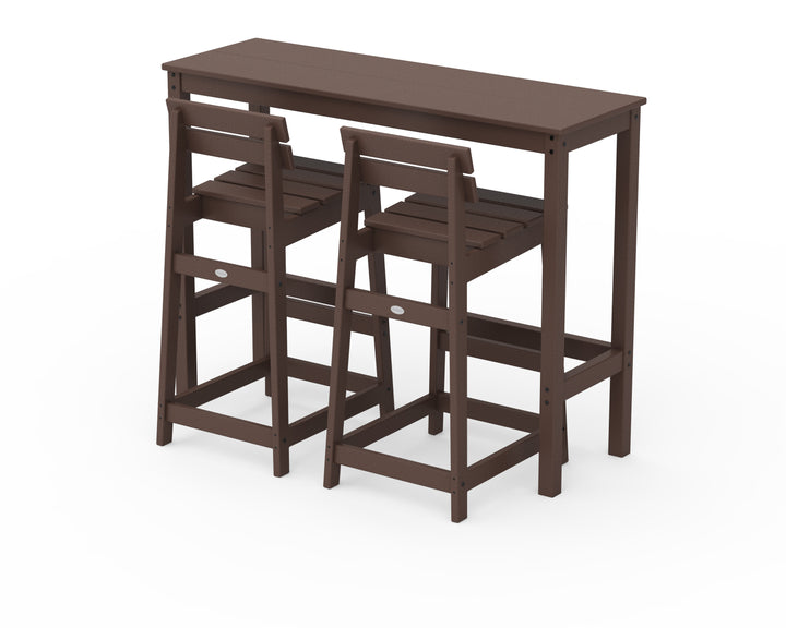 POLYWOOD® Modern Studio Plaza Lowback Bar Chair 3-Piece Balcony Set