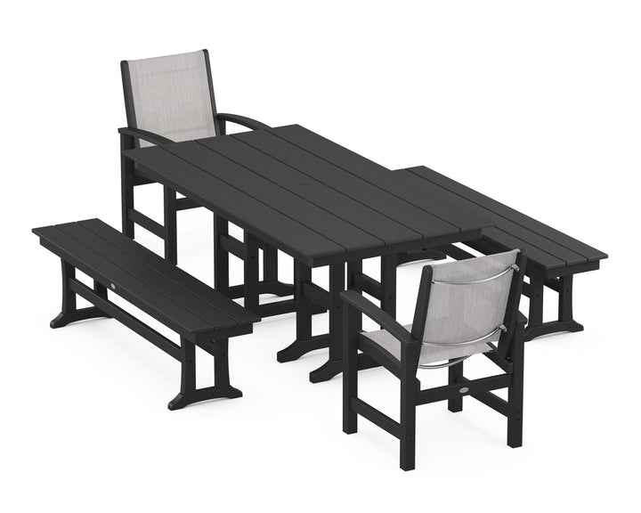 POLYWOOD® Coastal 5-Piece Farmhouse Dining Set