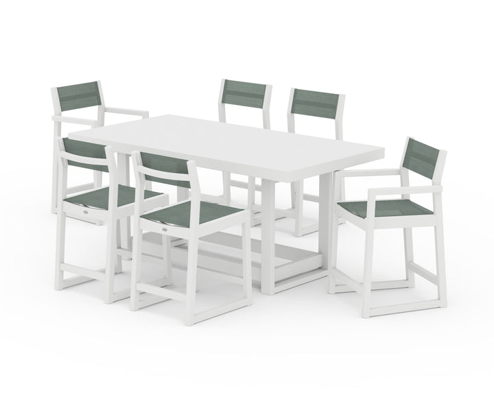 POLYWOOD® EDGE Sling 7-Piece Counter Table Set